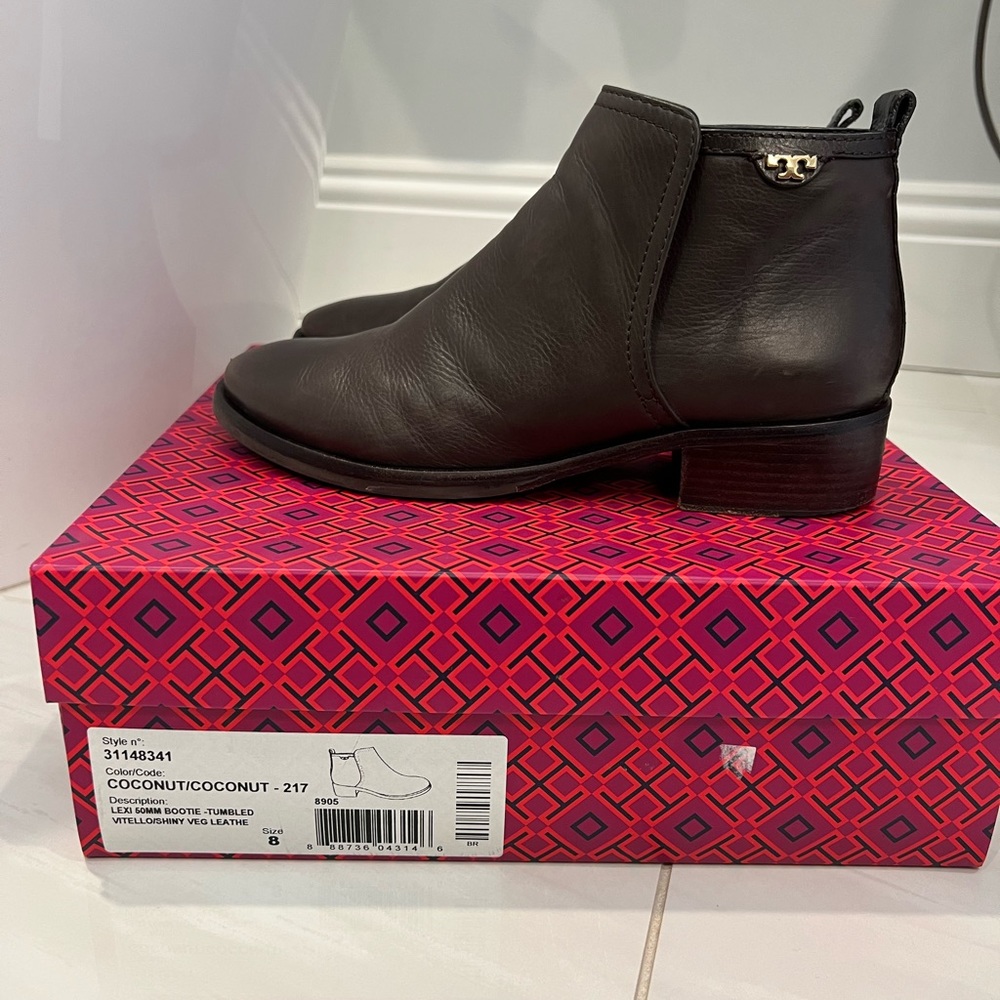 Tory Burch Leather Lexi Bootie in brown